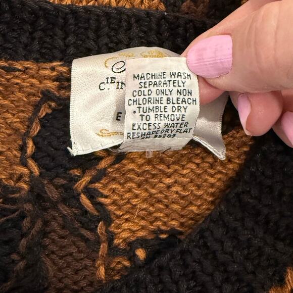 Express Long Sleeve Animal Print Cardigan Sweater Ribbed Knit Brown Women's Med - Picture 6 of 10